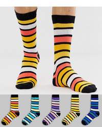 mehrfarbige horizontal gestreifte Socken von ASOS DESIGN