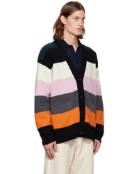 mehrfarbige horizontal gestreifte Strickjacke von Dries Van Noten