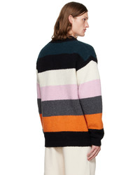 mehrfarbige horizontal gestreifte Strickjacke von Dries Van Noten