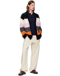 mehrfarbige horizontal gestreifte Strickjacke von Dries Van Noten