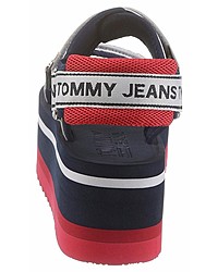 mehrfarbige Keilsandaletten aus Segeltuch von Tommy Jeans
