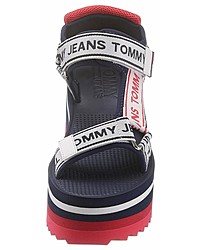 mehrfarbige Keilsandaletten aus Segeltuch von Tommy Jeans