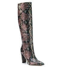 mehrfarbige kniehohe Stiefel aus Leder mit Schlangenmuster von Sam Edelman