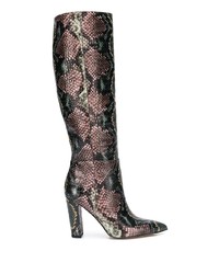 mehrfarbige kniehohe Stiefel aus Leder mit Schlangenmuster von Sam Edelman