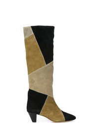 mehrfarbige kniehohe Stiefel aus Wildleder von Isabel Marant
