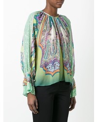 mehrfarbige Langarmbluse mit Paisley-Muster von Etro