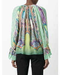 mehrfarbige Langarmbluse mit Paisley-Muster von Etro