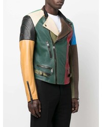 mehrfarbige Leder Bikerjacke von Moschino