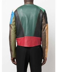 mehrfarbige Leder Bikerjacke von Moschino