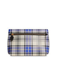 mehrfarbige Leder Clutch mit Schottenmuster