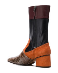 mehrfarbige Leder mittelalte Stiefel von Coach