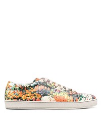 mehrfarbige Leder niedrige Sneakers mit Blumenmuster von Paul Smith