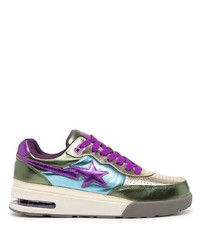 mehrfarbige Leder niedrige Sneakers von A Bathing Ape