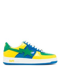 mehrfarbige Leder niedrige Sneakers von A Bathing Ape