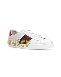 mehrfarbige Leder niedrige Sneakers von Gucci