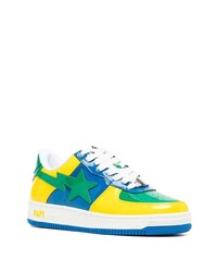 mehrfarbige Leder niedrige Sneakers von A Bathing Ape