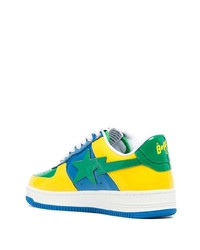 mehrfarbige Leder niedrige Sneakers von A Bathing Ape