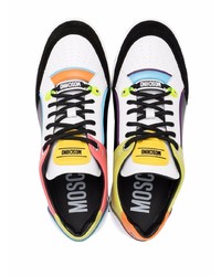 mehrfarbige Leder niedrige Sneakers von Moschino