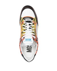 mehrfarbige Leder niedrige Sneakers von Moschino