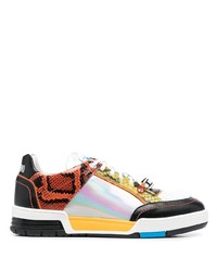 mehrfarbige Leder niedrige Sneakers von Moschino