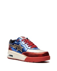 mehrfarbige Leder niedrige Sneakers von A Bathing Ape