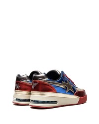 mehrfarbige Leder niedrige Sneakers von A Bathing Ape