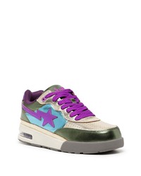 mehrfarbige Leder niedrige Sneakers von A Bathing Ape