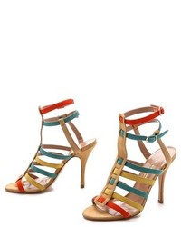 mehrfarbige Leder Sandaletten von Jean-Michel Cazabat