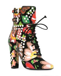mehrfarbige Leder Stiefeletten mit Blumenmuster von Giuseppe Zanotti Design