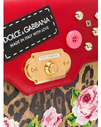 mehrfarbige Leder Umhängetasche mit Leopardenmuster von Dolce & Gabbana