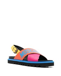 mehrfarbige Ledersandalen von Moschino