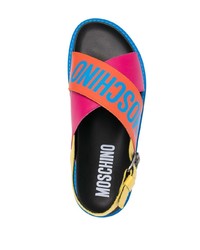 mehrfarbige Ledersandalen von Moschino