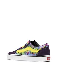 mehrfarbige Mit Batikmuster Segeltuch niedrige Sneakers von Vans