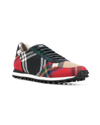 mehrfarbige niedrige Sneakers mit Schottenmuster von Burberry