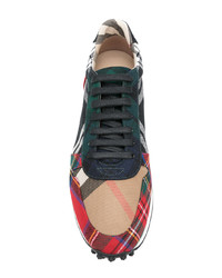 mehrfarbige niedrige Sneakers mit Schottenmuster von Burberry