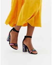 mehrfarbige Pailletten Sandaletten von New Look