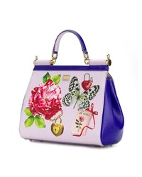mehrfarbige Satchel-Tasche aus Leder von Dolce & Gabbana