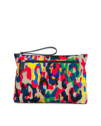 mehrfarbige Segeltuch Clutch Handtasche von Versace