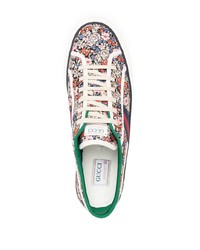 mehrfarbige Segeltuch niedrige Sneakers mit Blumenmuster von Gucci