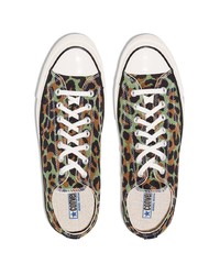 mehrfarbige Segeltuch niedrige Sneakers mit Leopardenmuster von Converse