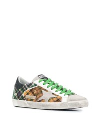 mehrfarbige Segeltuch niedrige Sneakers mit Schottenmuster von Golden Goose