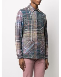 mehrfarbige Shirtjacke mit Schottenmuster von Missoni