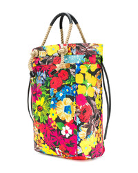 mehrfarbige Shopper Tasche aus Leder mit Blumenmuster von Ports 1961