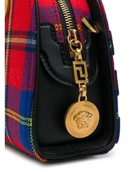 mehrfarbige Shopper Tasche aus Segeltuch mit Schottenmuster von Versace