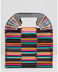mehrfarbige Shopper Tasche aus Stroh von ASOS DESIGN