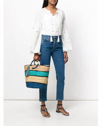 mehrfarbige Shopper Tasche aus Stroh von Rebecca Minkoff