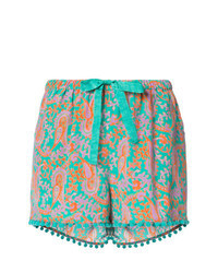 mehrfarbige Shorts mit Paisley-Muster