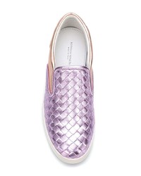 mehrfarbige Slip-On Sneakers aus Leder von Bottega Veneta