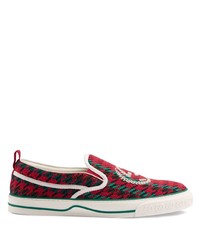 mehrfarbige Slip-On Sneakers aus Segeltuch von Gucci