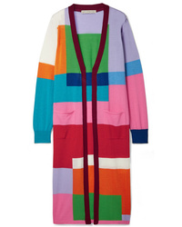 mehrfarbige Strickjacke mit einer offenen Front mit geometrischem Muster von Mary Katrantzou